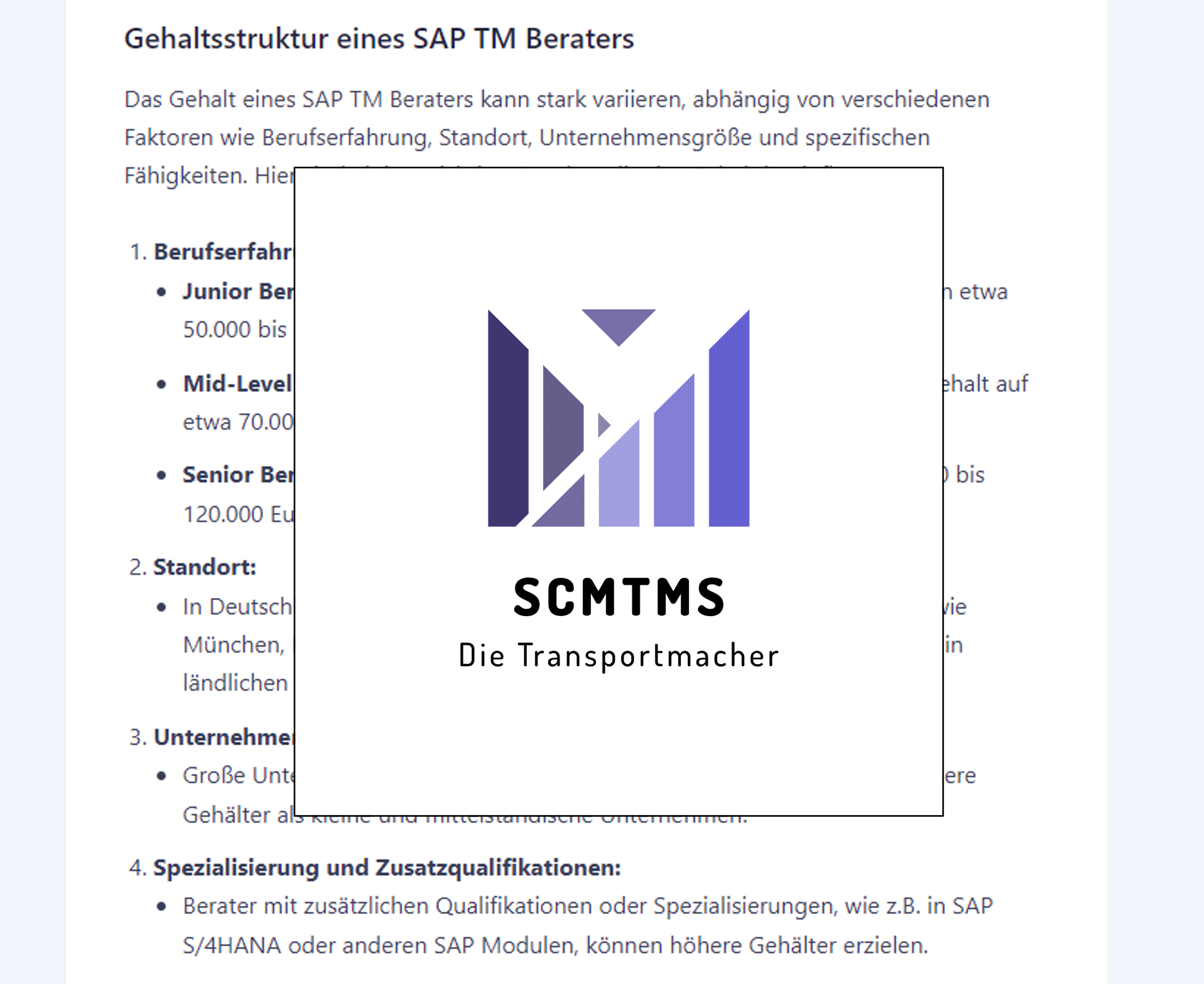 SAP TM Berater Gehalt - was und wieviel verdient ein SAP-Consultant
