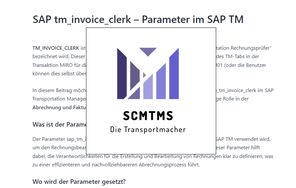 sap-tm-invoice-clerk-parameter