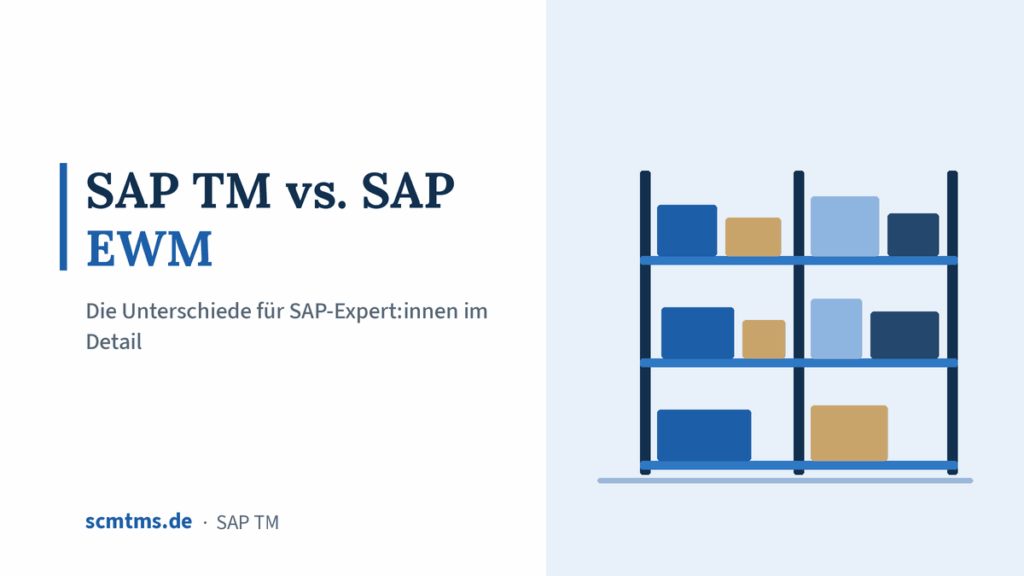 SAP TM vs. SAP EWM – Die Unterschiede für SAP-Expert:innen im Detail – Grafik mit Lagerhalle-Symbol