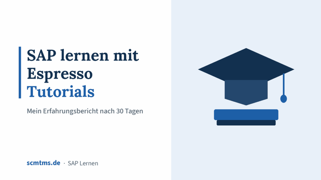 SAP lernen mit Espresso Tutorials: Mein Erfahrungsbericht nach 30 Tagen – Grafik mit Doktorhut-Symbol