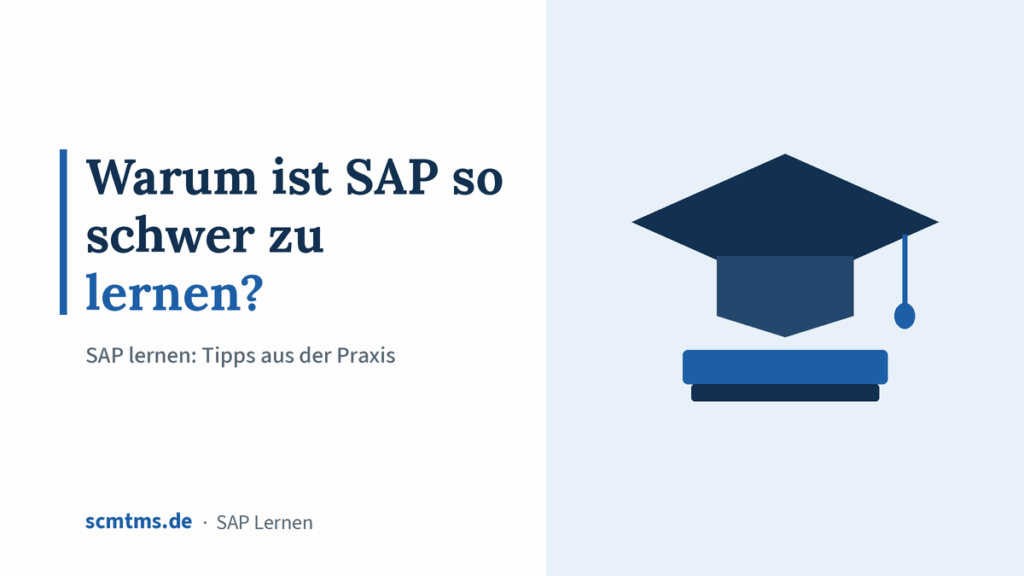 Warum ist SAP so schwer zu lernen? – Grafik mit Doktorhut-Symbol