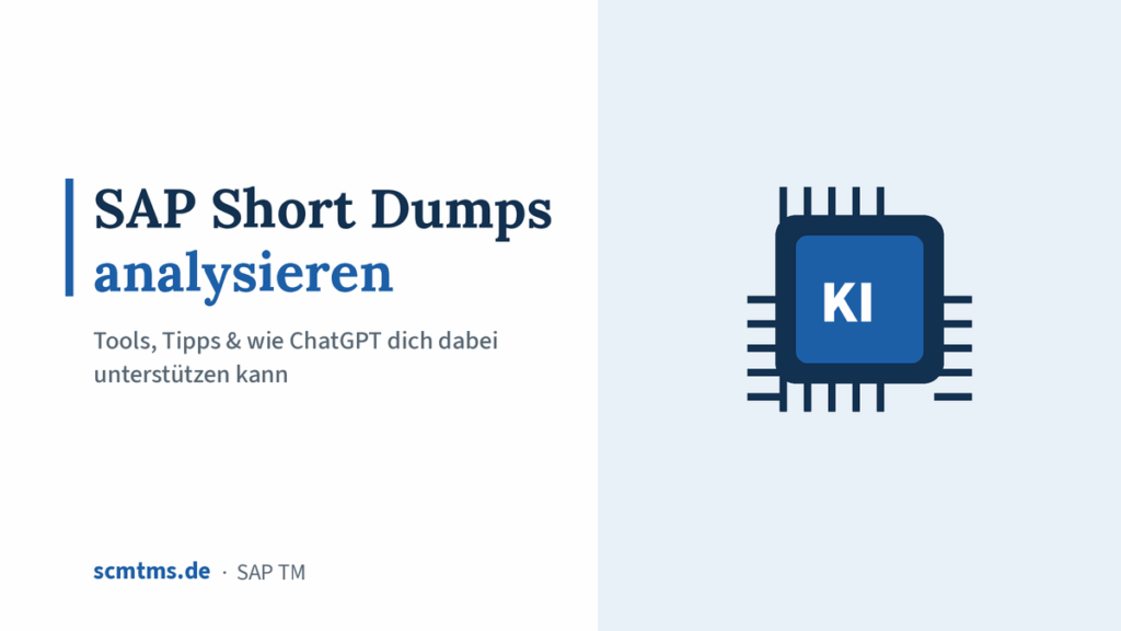 SAP Short Dumps analysieren: Tools, Tipps & wie ChatGPT dich dabei unterstützen kann – Grafik mit KI-Chip-Symbol