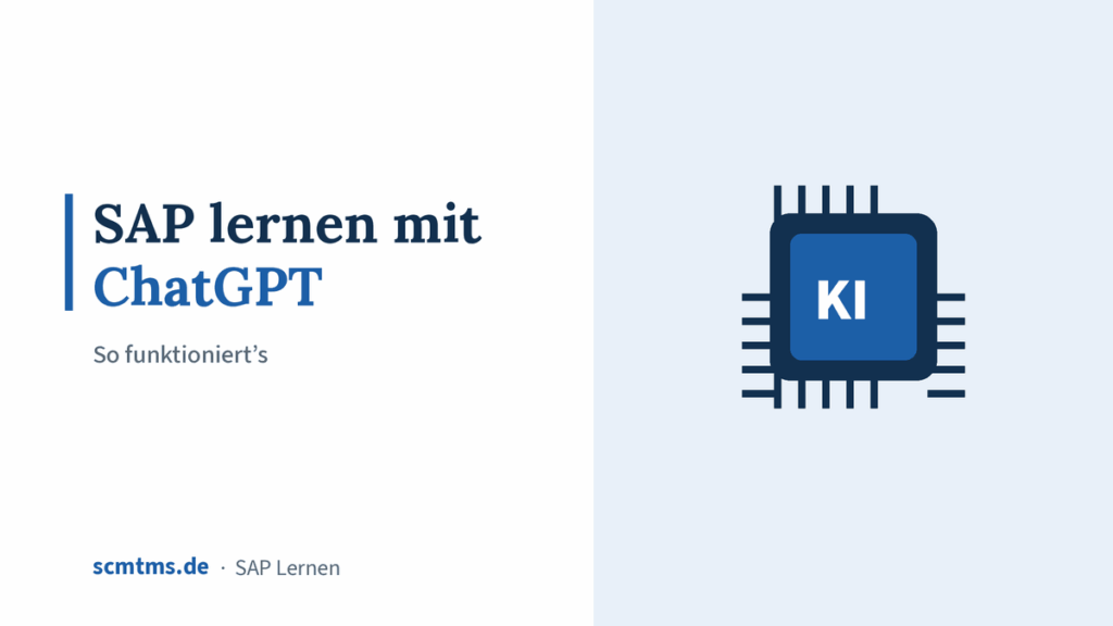 SAP lernen mit ChatGPT – So funktioniert’s – Grafik mit KI-Chip-Symbol