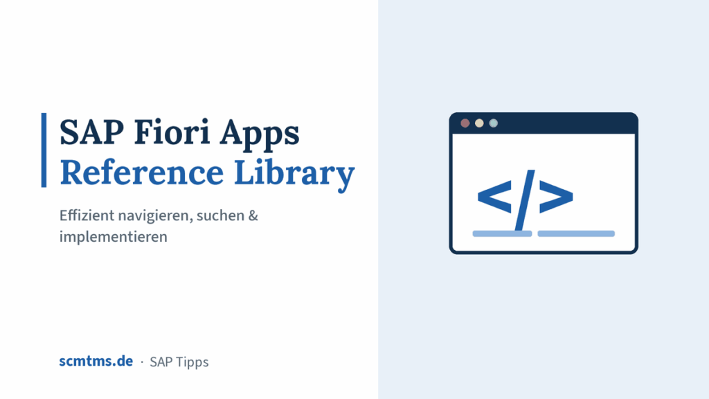 SAP Fiori Apps Reference Library: Effizient navigieren, suchen & implementieren – Grafik mit Code-Symbol