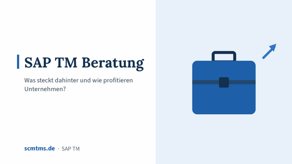 SAP TM Beratung – Was steckt dahinter und wie profitieren Unternehmen? – Grafik mit Aktentasche-Symbol