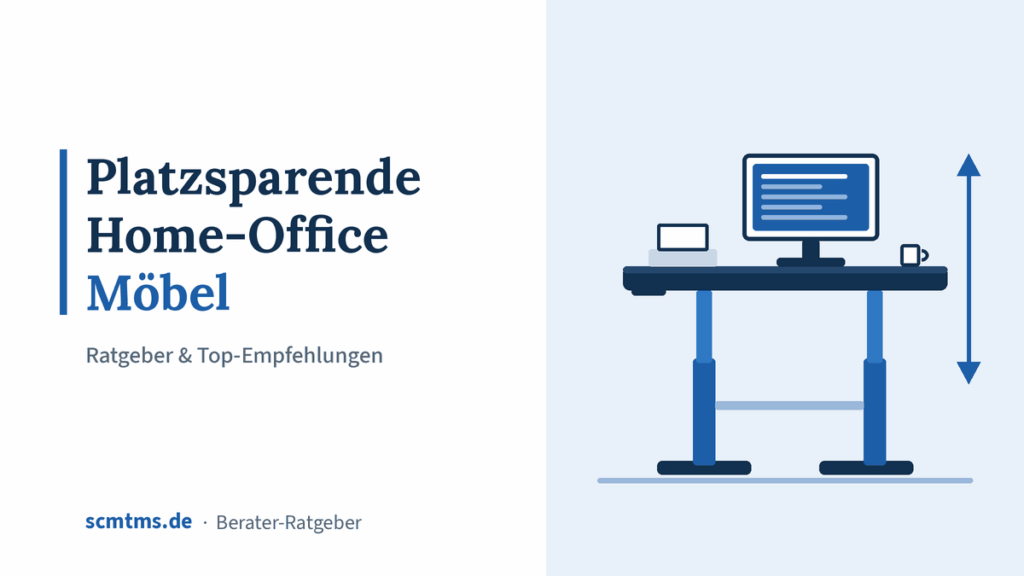 Platzsparende Home-Office Möbel: Ratgeber & Top-Empfehlungen – Grafik mit Schreibtisch-Symbol