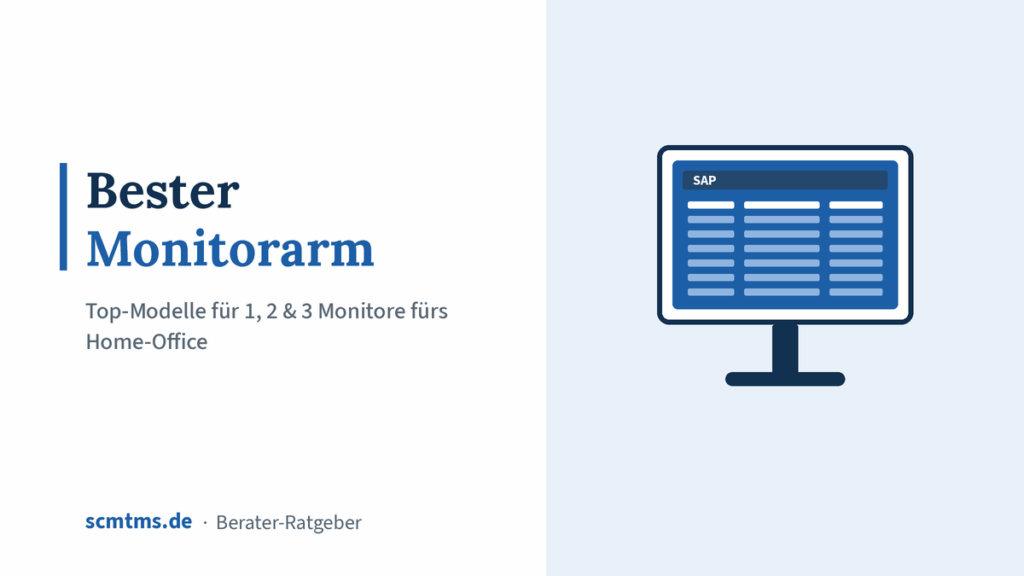 Bester Monitorarm – Top-Modelle für 1, 2 & 3 Monitore fürs Home-Office – Grafik mit Monitor-Symbol