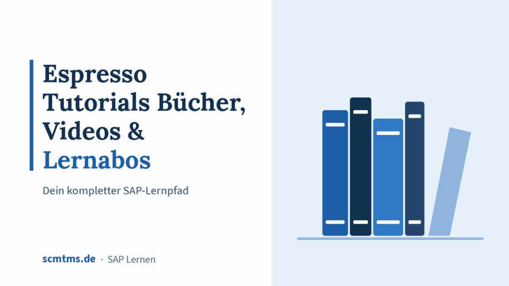 Espresso Tutorials Bücher, Videos & Lernabos – Dein kompletter SAP-Lernpfad – Grafik mit Bücher-Symbol