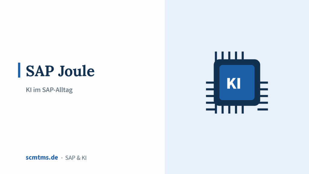 SAP Joule - Der ultimative Guide: Was es ist, was es kann & wie du es lernst – Grafik mit KI-Chip-Symbol