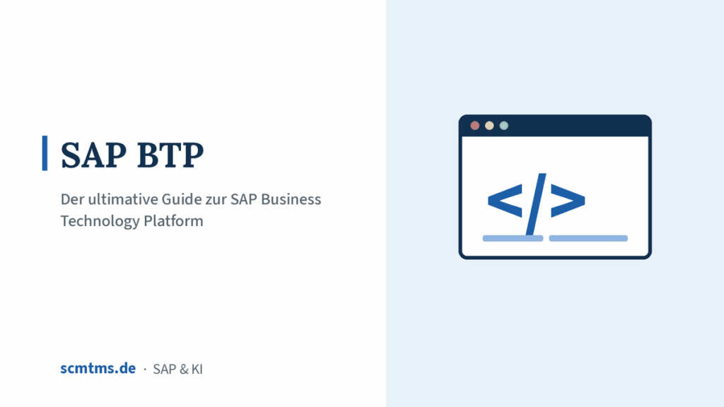 SAP BTP – Der ultimative Guide zur SAP Business Technology Platform – Grafik mit Code-Symbol