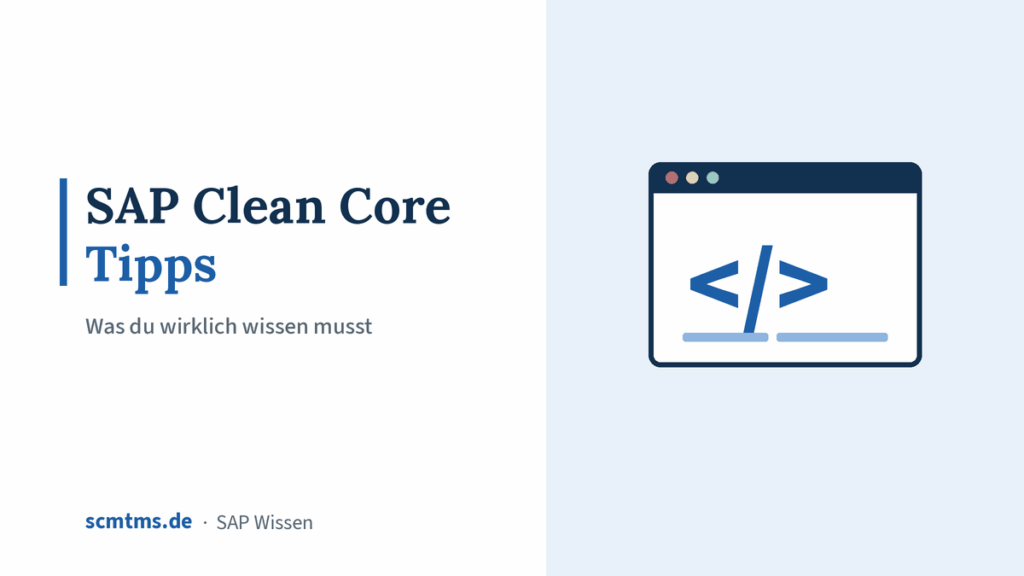 SAP Clean Core Tipps – Was du wirklich wissen musst – Grafik mit Code-Symbol