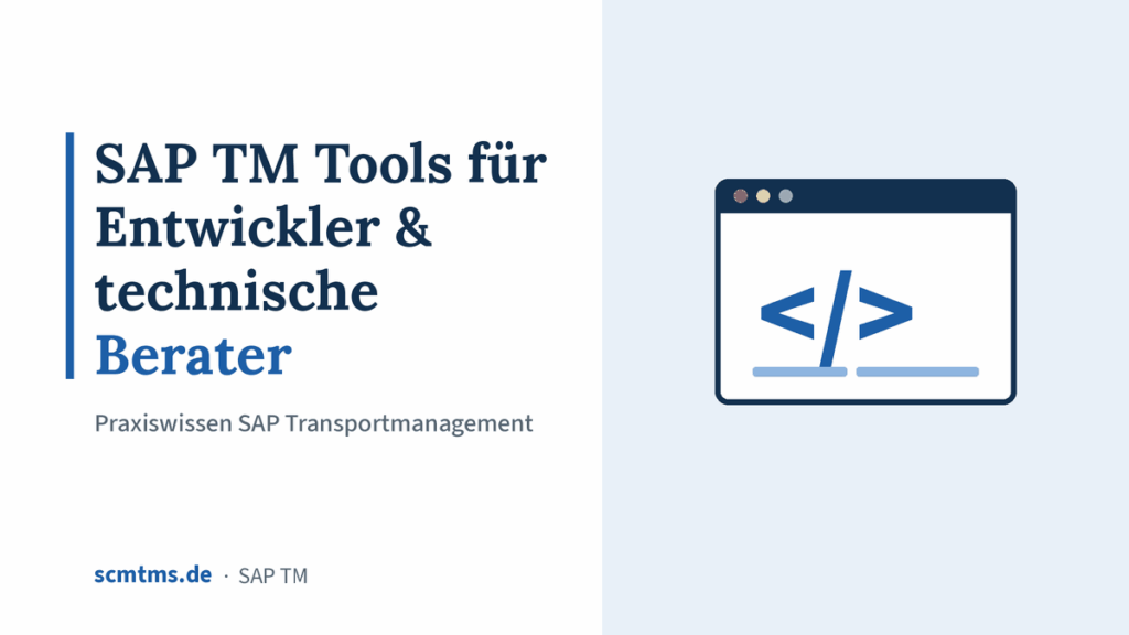 SAP TM Tools für Entwickler & technische Berater – Grafik mit Code-Symbol